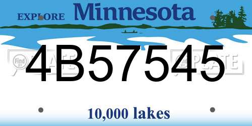 4B57545 Minnesota License Plate