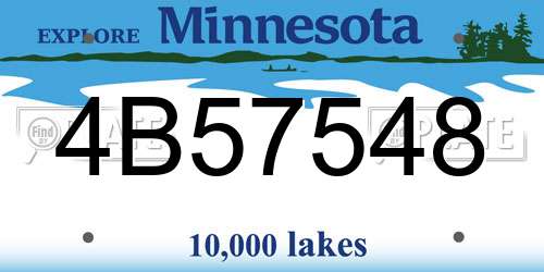 4B57548 Minnesota License Plate