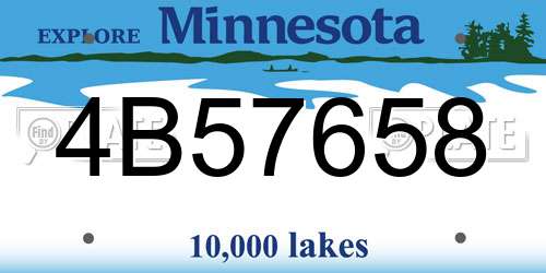 4B57658 Minnesota License Plate