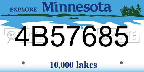 4B57685 Minnesota License Plate