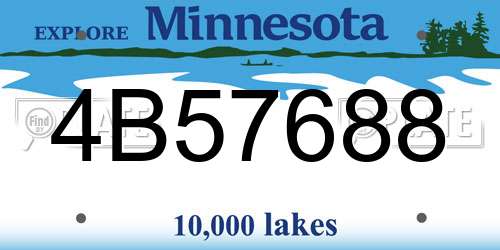 4B57688 Minnesota License Plate