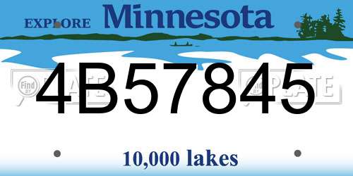 4B57845 Minnesota License Plate