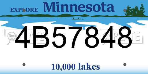 4B57848 Minnesota License Plate