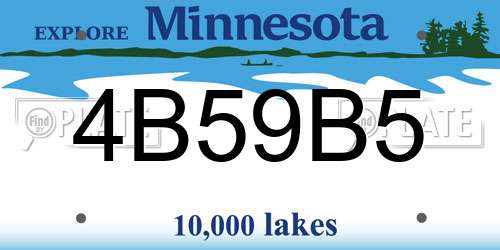 4B59B5 Minnesota License Plate