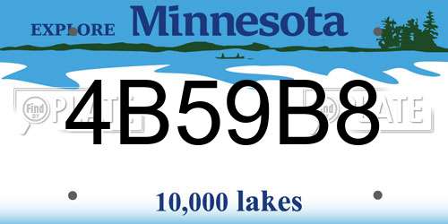 4B59B8 Minnesota License Plate