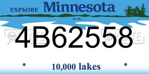 4B62558 Minnesota License Plate