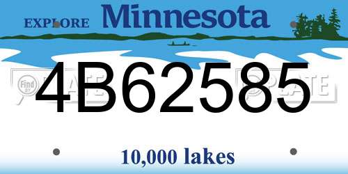 4B62585 Minnesota License Plate