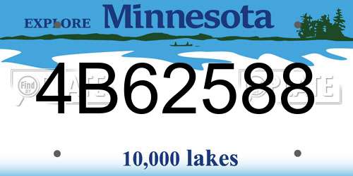 4B62588 Minnesota License Plate