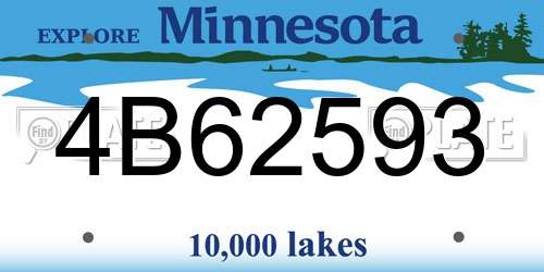 4B62593 Minnesota License Plate