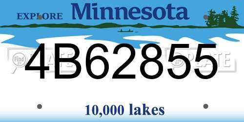 4B62855 Minnesota License Plate