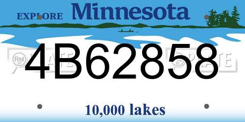 4B62858 Minnesota License Plate