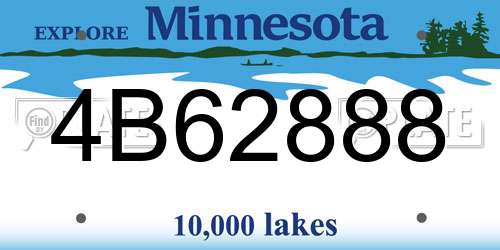 4B62888 Minnesota License Plate