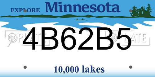 4B62B5 Minnesota License Plate