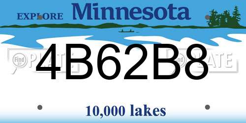 4B62B8 Minnesota License Plate