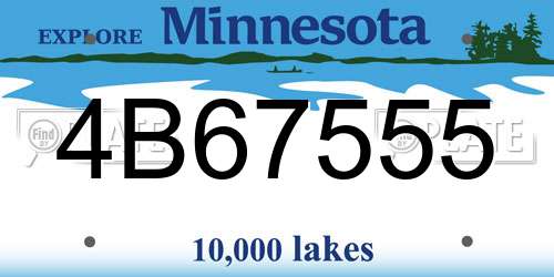 4B67555 Minnesota License Plate