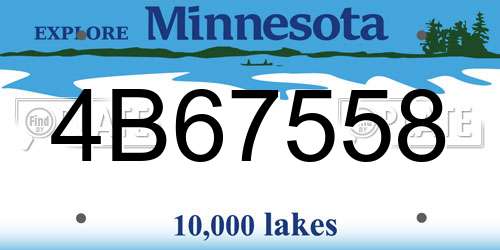 4B67558 Minnesota License Plate