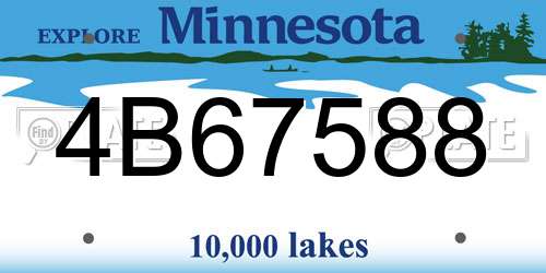 4B67588 Minnesota License Plate