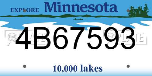 4B67593 Minnesota License Plate