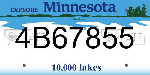 4B67855 Minnesota License Plate