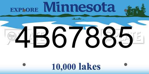 4B67885 Minnesota License Plate