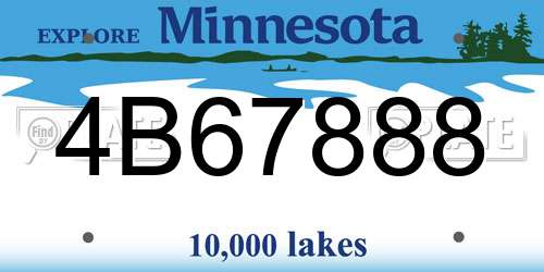4B67888 Minnesota License Plate
