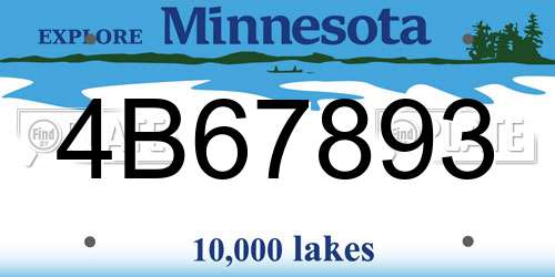 4B67893 Minnesota License Plate