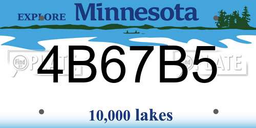 4B67B5 Minnesota License Plate