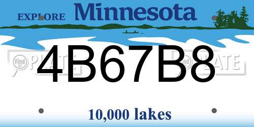 4B67B8 Minnesota License Plate