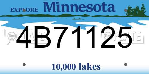 4B71125 Minnesota License Plate