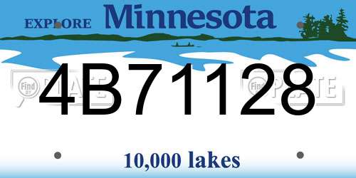 4B71128 Minnesota License Plate