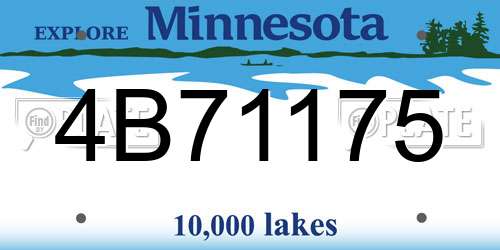 4B71175 Minnesota License Plate