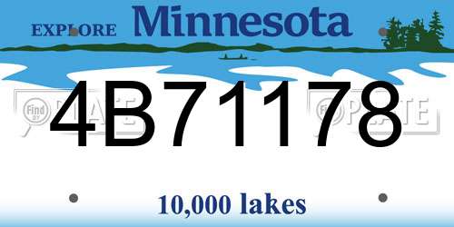 4B71178 Minnesota License Plate