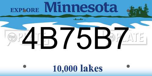 4B75B7 Minnesota License Plate