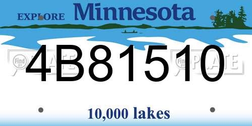 4B81510 Minnesota License Plate