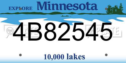 4B82545 Minnesota License Plate