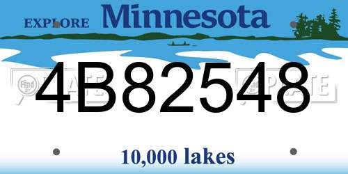 4B82548 Minnesota License Plate