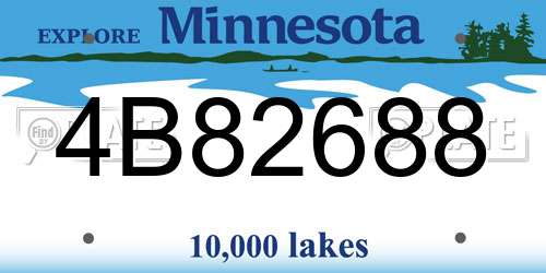 4B82688 Minnesota License Plate