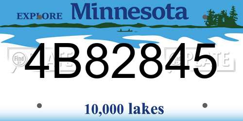 4B82845 Minnesota License Plate