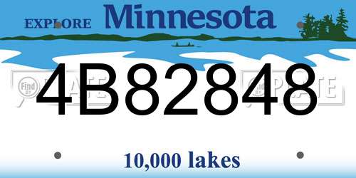 4B82848 Minnesota License Plate