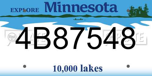 4B87548 Minnesota License Plate