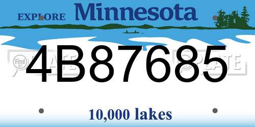 4B87685 Minnesota License Plate