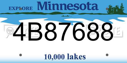 4B87688 Minnesota License Plate