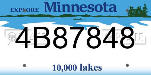 4B87848 Minnesota License Plate