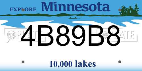 4B89B8 Minnesota License Plate