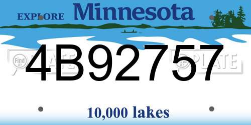 4B92757 Minnesota License Plate