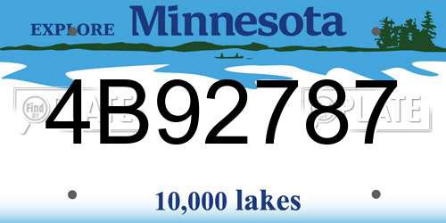 4B92787 Minnesota License Plate