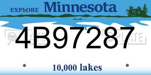 4B97287 Minnesota License Plate