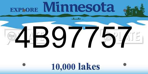 4B97757 Minnesota License Plate
