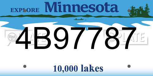 4B97787 Minnesota License Plate