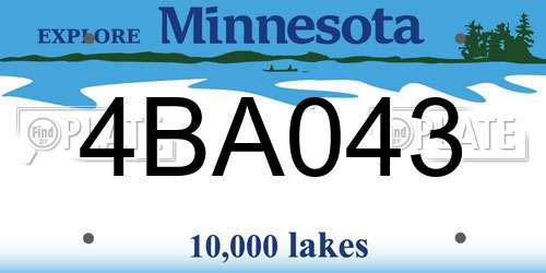 4BA043 Minnesota License Plate